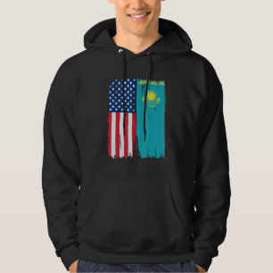 Verenigde Staten Kazachstan Halve Amerikaanse Vlag Hoodie