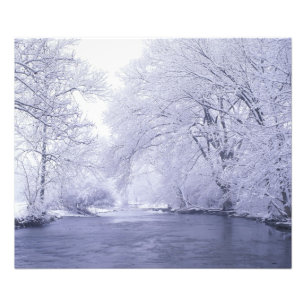 Verenigde Staten, Kentucky, Louisville. Sneeuw bed Foto Afdruk