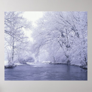 Verenigde Staten, Kentucky, Louisville. Sneeuw bed Poster