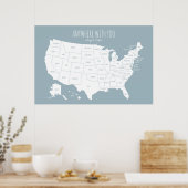 Verenigde Staten Koppels Kaart van Waar we zijn ge Poster (Keuken)