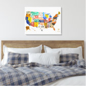 Verenigde Staten Licentie Bord Kaart Wrapped Canva Canvas Afdruk (Insitu (Slaapkamer))