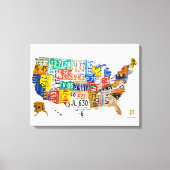 Verenigde Staten Licentie Bord Kaart Wrapped Canva Canvas Afdruk (Voorkant)
