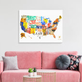Verenigde Staten Licentie Bord Kaart Wrapped Canva Canvas Afdruk (Insitu (Woonkamer))