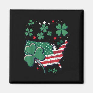Verenigde Staten Lucky Clover Map - Patriotic Amer Magneet