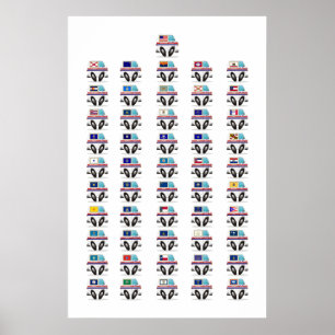 Verenigde Staten Mail Trucks Poster