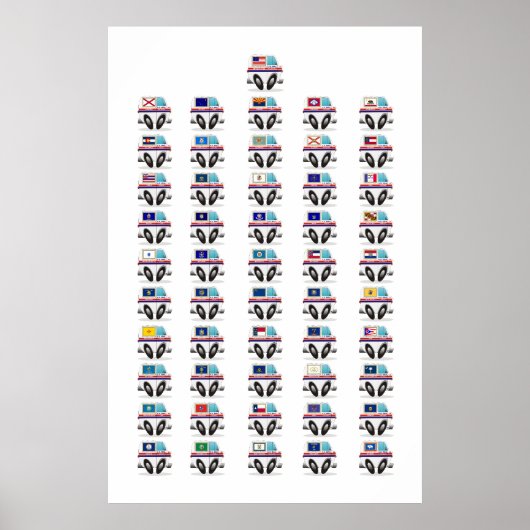 Verenigde Staten Mail Trucks Poster (Voorkant)