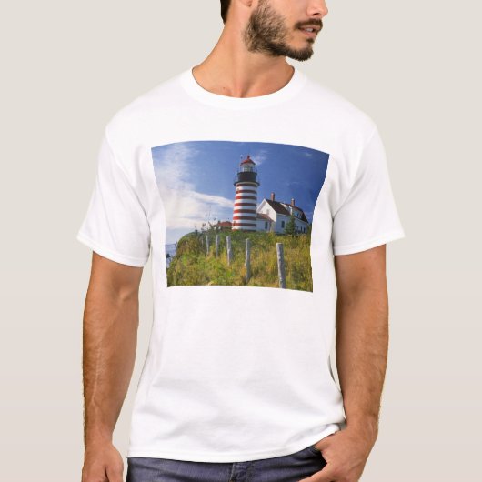 Verenigde Staten, Maine, Lubec. vuurtoren West Quo T-shirt (Voorkant)