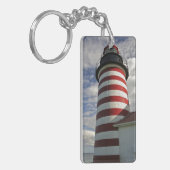 Verenigde Staten, Maine, Lubec. West Quoddy Head L Sleutelhanger (Voorkant Links)
