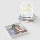 Verenigde Staten, Maine, Lubec. West Quoddy Head L Stenen Onderzetter (Zijkant)