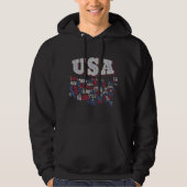 Verenigde Staten Map Verenigde Staten Amerika Hoodie (Voorkant)