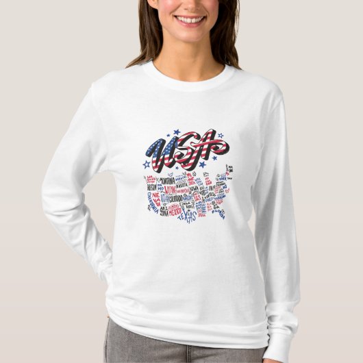 Verenigde Staten Map Verenigde Staten Amerika T-shirt (Voorkant)