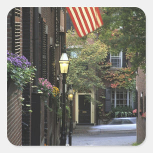 Verenigde Staten, Massachusetts, Boston, Beacon Hi Vierkante Sticker
