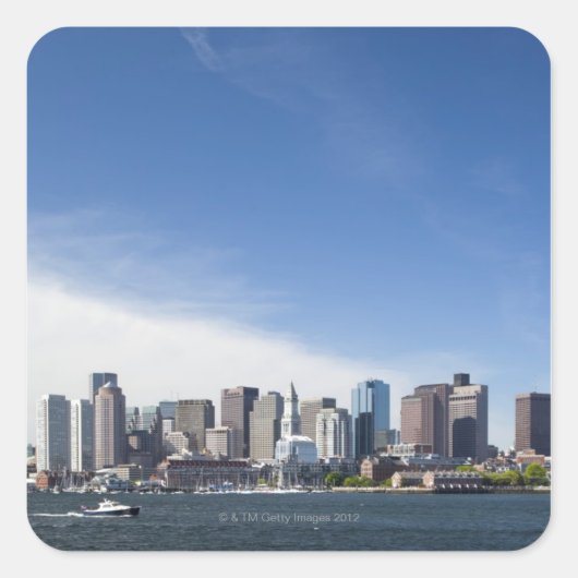 Verenigde Staten, Massachusetts, Boston, City skyl Vierkante Sticker (Voorkant)