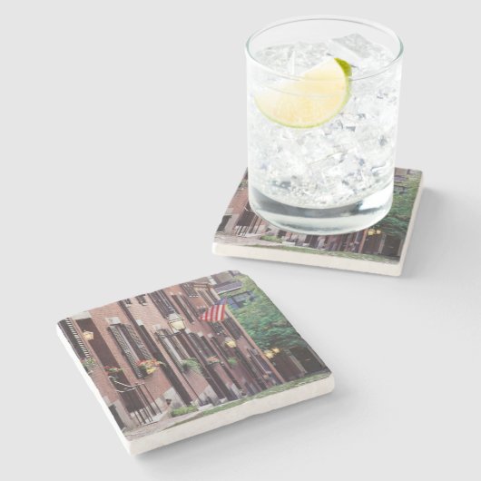 Verenigde Staten, Massachusetts, Boston, Houses Al Stenen Onderzetter (Zijkant)