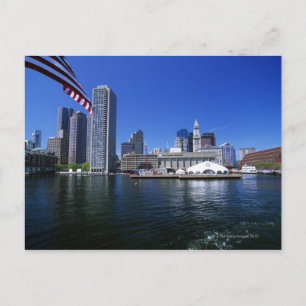 Verenigde Staten, Massachusetts, Boston skyline en Briefkaart