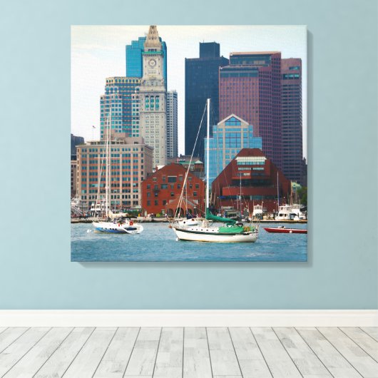 Verenigde Staten, Massachusetts. Boston Waterfront Canvas Afdruk (Insitu (Houten vloer))