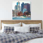 Verenigde Staten, Massachusetts. Boston Waterfront Canvas Afdruk (Insitu (Slaapkamer))