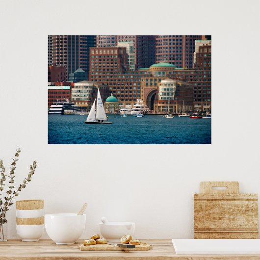 Verenigde Staten, Massachusetts. Boston Waterfront Poster (Keuken)
