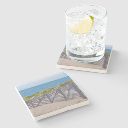 Verenigde Staten, Massachusetts. Duinen en pad Stenen Onderzetter (Zijkant)