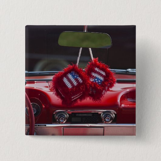 Verenigde Staten, Massachusetts, Gloucester. Fuzzy Vierkante Button 5,1 Cm (Voorkant)