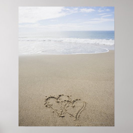 Verenigde Staten, Massachusetts, Harten getrokken  Poster (Voorkant)