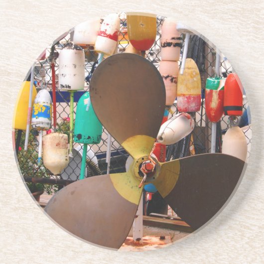 Verenigde Staten, Massachusetts. propeller en drij Zandsteen Onderzetter (Voorkant)