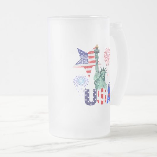 Verenigde Staten Matglas Bierpul (Voorkant rechts)