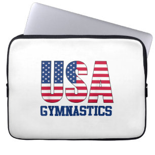 Verenigde Staten met American Flag Gymnastics Spor Laptop Sleeve
