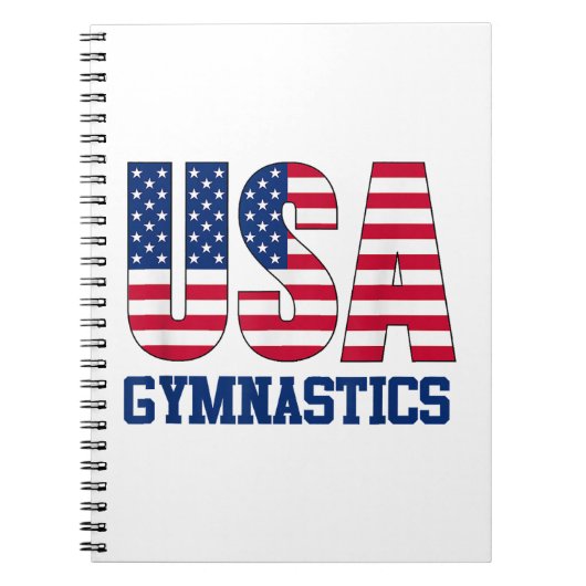 Verenigde Staten met American Flag Gymnastics Spor Notitieboek (Voorkant)