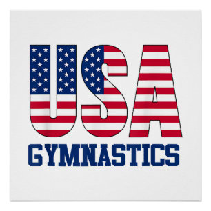 Verenigde Staten met American Flag Gymnastics Spor Perfect Poster
