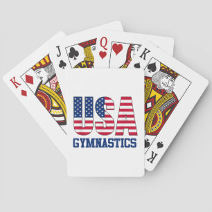 Verenigde Staten met American Flag Gymnastics Spor Pokerkaarten