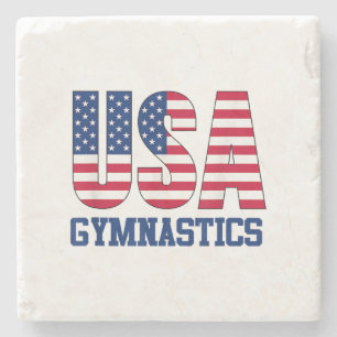 Verenigde Staten met American Flag Gymnastics Spor Stenen Onderzetter