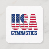 Verenigde Staten met American Flag Gymnastics Spor Vierkante Visitekaartje (Voorkant)