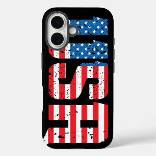 Verenigde Staten met Amerikaanse vlag iPhone 16 Hoesje