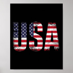 Verenigde Staten met Amerikaanse vlag voor patriot Poster