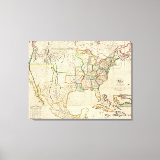 Verenigde Staten met de Britse Contiguous Canvas Afdruk (Voorkant)