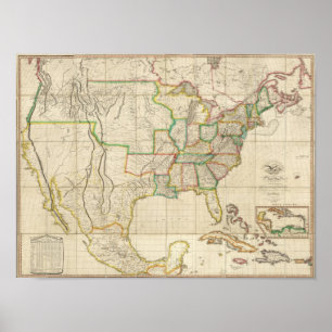 Verenigde Staten met de Britse Contiguous Poster