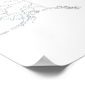 Verenigde Staten met lege contouren Poster (Hoek)