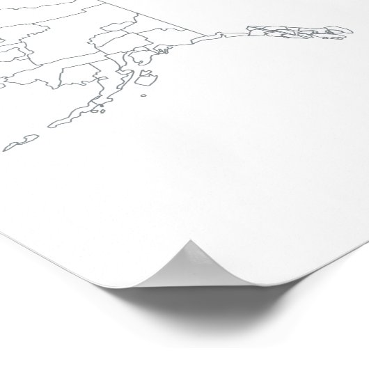 Verenigde Staten met lege contouren Poster (Hoek)