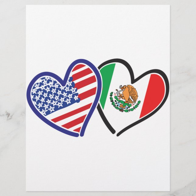 Verenigde Staten Mexico Heart Flags (Voorkant)