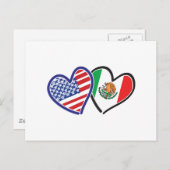 Verenigde Staten Mexico Heart Flags Briefkaart (Voorkant / Achterkant)
