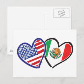 Verenigde Staten Mexico Heart Flags Briefkaart (Voorkant / Achterkant)