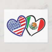 Verenigde Staten Mexico Heart Flags Briefkaart (Voorkant)