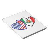 Verenigde Staten Mexico Heart Flags Notitieblok (Schuin)