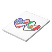 Verenigde Staten Mexico Heart Flags Notitieblok (Linkerzijde)