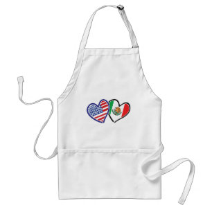 Verenigde Staten Mexico Heart Flags Standaard Schort