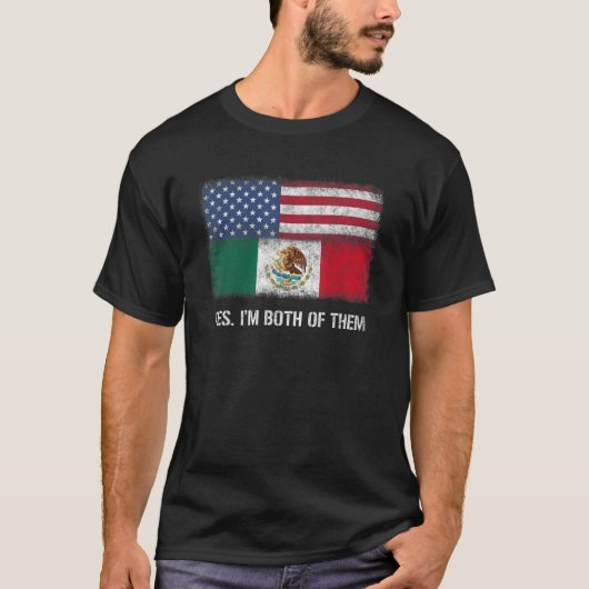Verenigde Staten Mexico Mexicaanse Amerikaanse vla T-shirt (Voorkant)