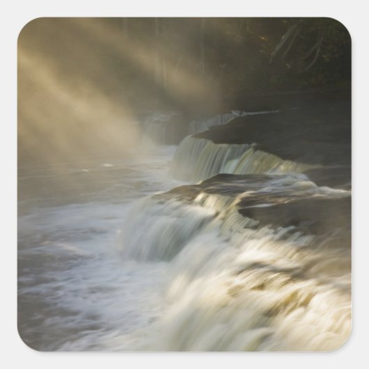 Verenigde Staten, Michigan, Bovenste schiereiland. Vierkante Sticker (Voorkant)