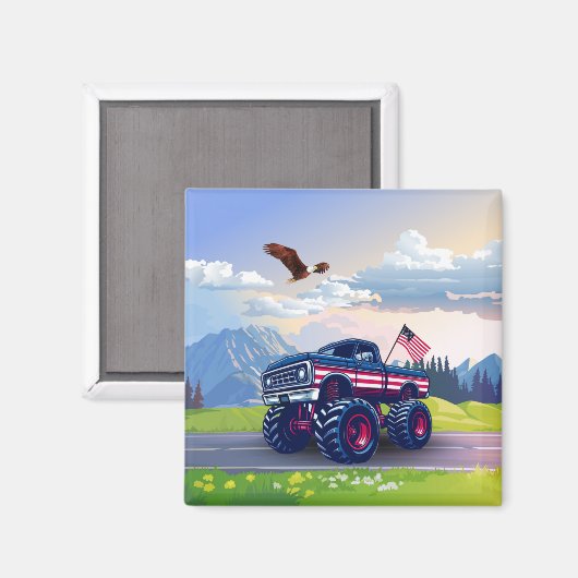 , Verenigde Staten monstertruck Magneet (Voorkant / Achterkant)