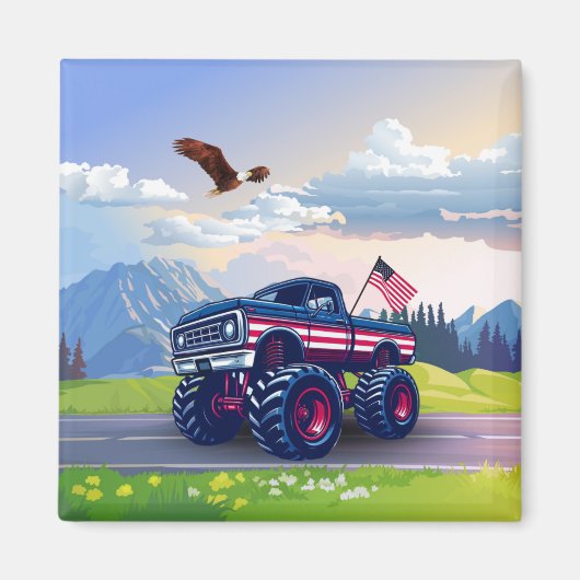 , Verenigde Staten monstertruck Magneet (Voorkant)